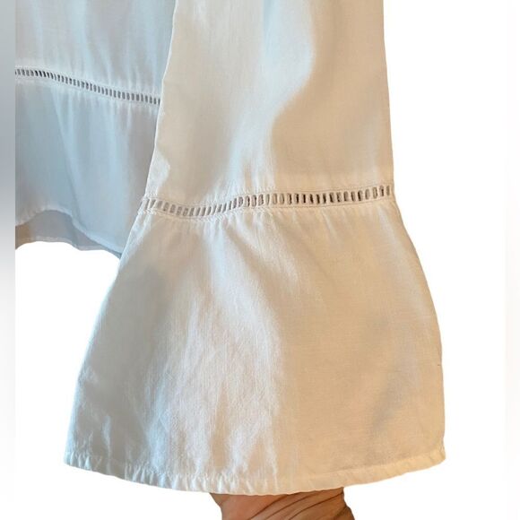 Cloth & Stone Sz M White BOHO Cotton Flowy Relaxed Music Festival Hippie Top - Picture 4 of 7